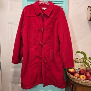 Red Jacket with Warm Material and Long Length